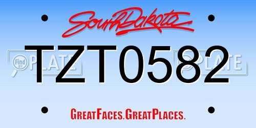 TZT0582 South Dakota License Plate