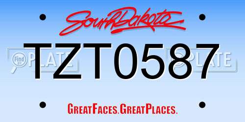 TZT0587 South Dakota License Plate
