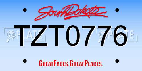 TZT0776 South Dakota License Plate