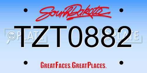 TZT0882 South Dakota License Plate