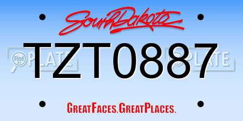 TZT0887 South Dakota License Plate