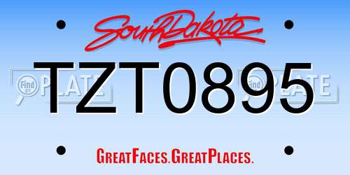 TZT0895 South Dakota License Plate