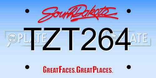 TZT264 South Dakota License Plate
