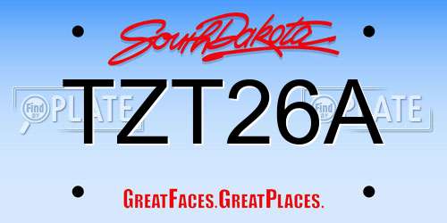 TZT26A South Dakota License Plate