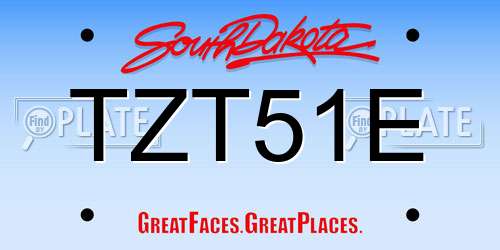 TZT51E South Dakota License Plate