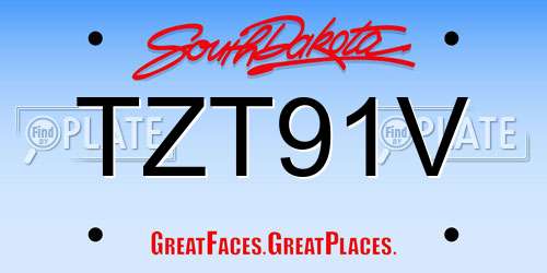 TZT91V South Dakota License Plate