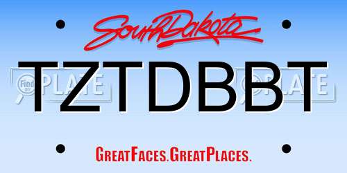 TZTDBBT South Dakota License Plate