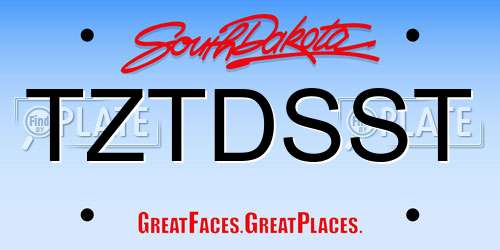 TZTDSST South Dakota License Plate