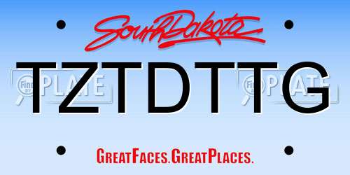 TZTDTTG South Dakota License Plate