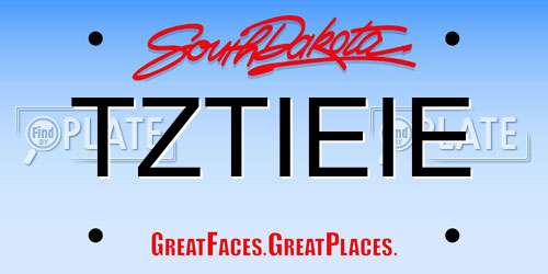 TZTIEIE South Dakota License Plate
