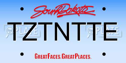 TZTNTTE South Dakota License Plate