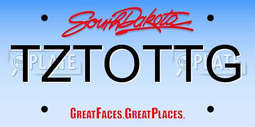 TZTOTTG South Dakota License Plate