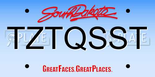 TZTQSST South Dakota License Plate