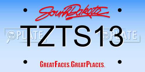 TZTS13 South Dakota License Plate