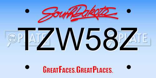 TZW58Z South Dakota License Plate