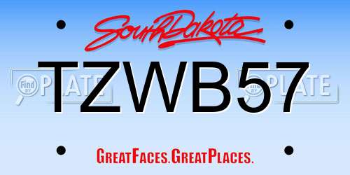 TZWB57 South Dakota License Plate