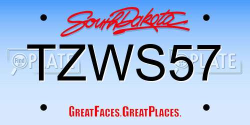 TZWS57 South Dakota License Plate