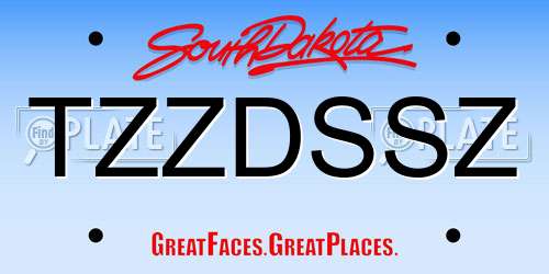 TZZDSSZ South Dakota License Plate