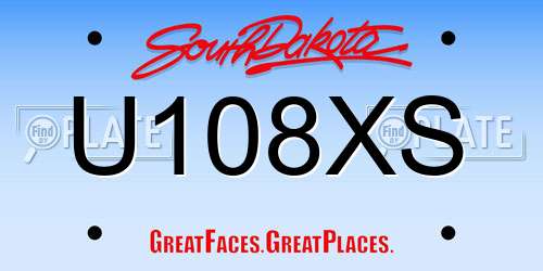 U108XS South Dakota License Plate