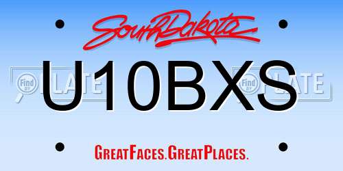 U10BXS South Dakota License Plate