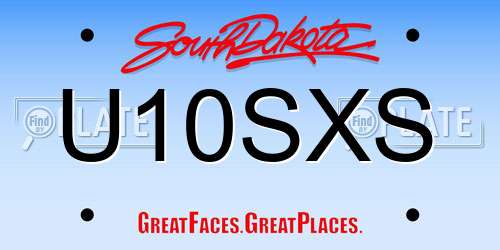 U10SXS South Dakota License Plate