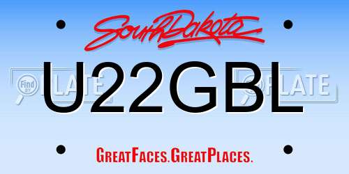 U22GBL South Dakota License Plate