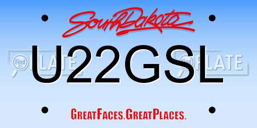 U22GSL South Dakota License Plate