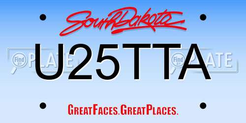 U25TTA South Dakota License Plate