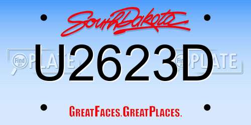 U2623D South Dakota License Plate
