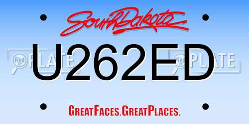 U262ED South Dakota License Plate