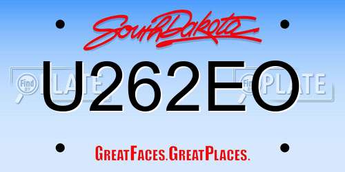 U262EO South Dakota License Plate
