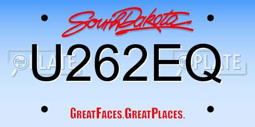 U262EQ South Dakota License Plate