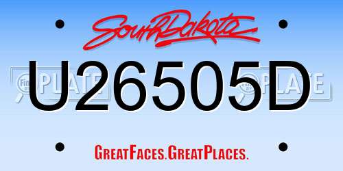 U26505D South Dakota License Plate