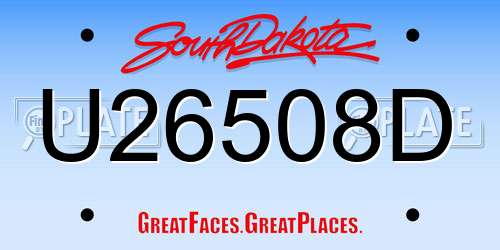 U26508D South Dakota License Plate