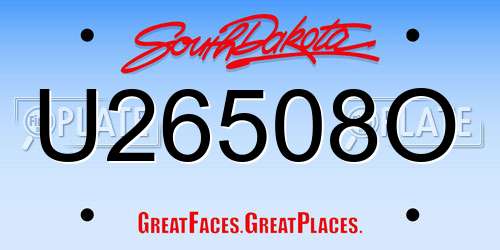 U26508O South Dakota License Plate