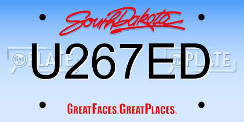 U267ED South Dakota License Plate