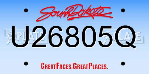 U26805Q South Dakota License Plate