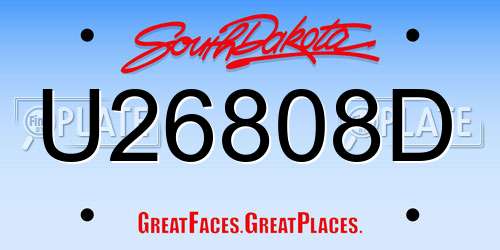 U26808D South Dakota License Plate