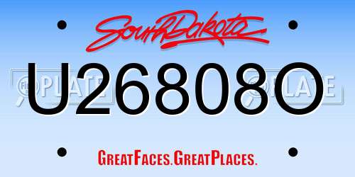 U26808O South Dakota License Plate