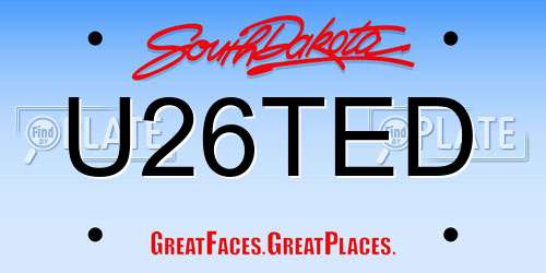U26TED South Dakota License Plate