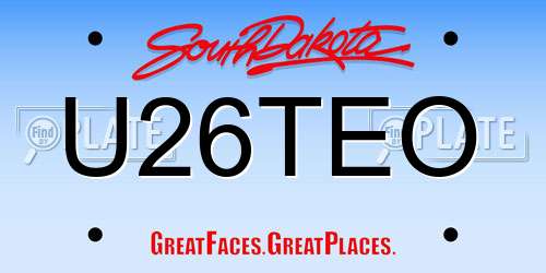U26TEO South Dakota License Plate