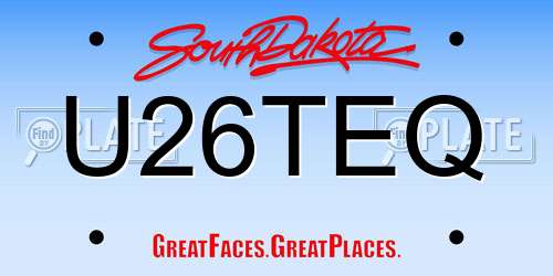 U26TEQ South Dakota License Plate