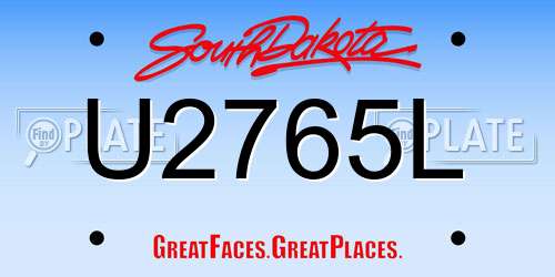 U2765L South Dakota License Plate