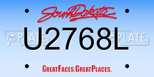 U2768L South Dakota License Plate