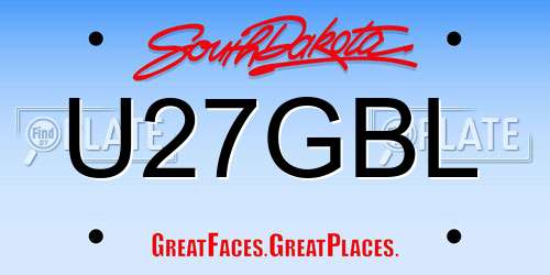 U27GBL South Dakota License Plate