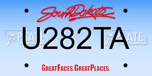 U282TA South Dakota License Plate