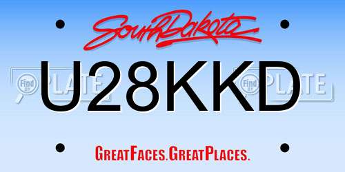 U28KKD South Dakota License Plate
