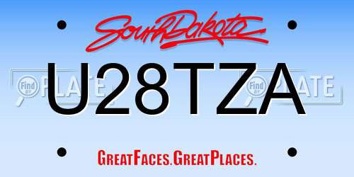 U28TZA South Dakota License Plate