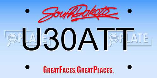 U30ATT South Dakota License Plate