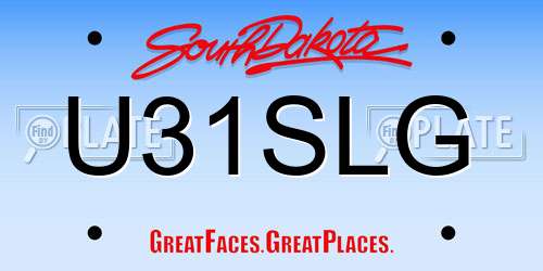 U31SLG South Dakota License Plate